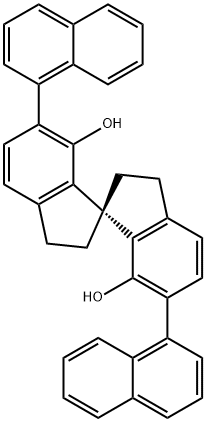 (1S)-2,2',3,3'-tetrahydro-6,6'-di-1-naphthalenyl-1,1'-Spirobi[1H-indene]-7,7'-diol Structure