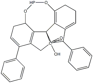 (11aＳ)-10,11,12,13-テトラヒドロ-5-ヒドロキシ-3,7-ジフェニル-ジインデノ[7,1-ｄｅ:1′,7′-ｆｇ][1,3,2]ジオキサホスホシン 化学構造式