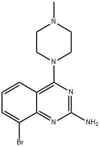 8-溴-4-(4-甲基哌嗪-1-基)喹唑啉-2-胺, 1258630-98-6, 结构式