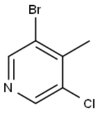 3-ブロモ-5-クロロ-4-メチルピリジン 化学構造式