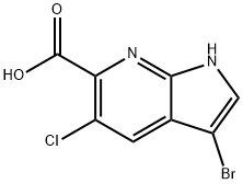 3-BroMo-5-chloro-7-azaindole-6-carboxylic acid,1260381-37-0,结构式
