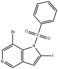 1-(Phenylsulfonyl)-7-broMo-2-iodo-5-azaindole 结构式