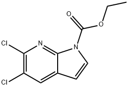 5,6-二氯-1H-吡咯并[2,3-B]吡啶-1-甲酸乙酯,1260382-15-7,结构式