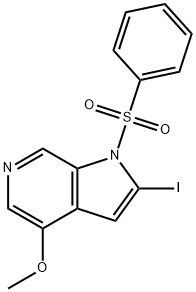 1-(Phenylsulfonyl)-2-iodo-4-Methoxy-6-azaindole Structure