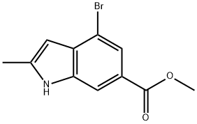 4-BroMo-2-Methyl-1H-indole-6-carboxylic acid Methyl ester 化学構造式