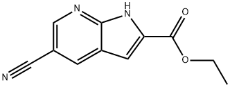 5-Cyano-7-azaindole-2-carboxylic acid ethyl ester Structure