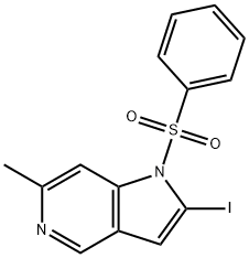 1-(Phenylsulfonyl)-2-iodo-6-Methyl-5-azaindole 化学構造式