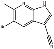 5-BROMO-3-CYANO-6-METHYL-7-AZAINDOLE, 1260383-92-3, 结构式