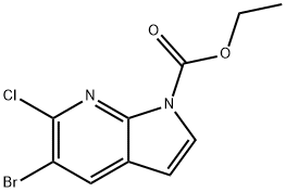 5-溴-6-氯-1H-吡咯并[2,3-B]吡啶-1-甲酸乙酯,1260383-98-9,结构式