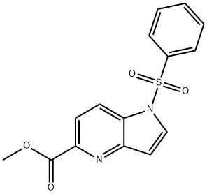 1-(Phenylsulfonyl)-4-azaindole-5-carboxylic acid Methyl ester 化学構造式