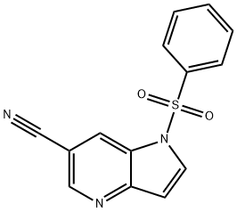 1-(苯磺酰基)-1H-吡咯并[3,2-B]吡啶-6-甲腈,1260385-12-3,结构式