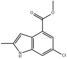 6-氯-2-甲基-吲哚-4-羧酸甲酯 结构式