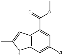 6-氯-2-甲基-吲哚-4-羧酸甲酯,1260385-54-3,结构式