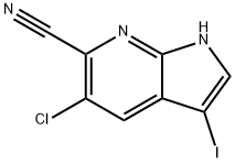 5-Chloro-6-cyano-3-iodo-7-azaindole 结构式