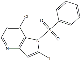 7-氯-2-碘-1-(苯磺酰基)-1H-吡咯并[3,2-B]吡啶 结构式