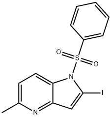 1-(Phenylsulfonyl)-2-iodo-5-Methyl-4-azaindole 化学構造式