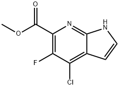 4-Chloro-5-fluoro-7-azaindole-6-carboxylic acid Methyl ester 化学構造式