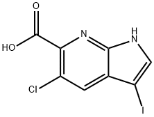 5-氯-3-碘-7H-吡咯并[2,3-B]吡啶-6-羧酸,1260386-87-5,结构式