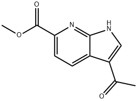 3-Acetyl-7-azaindole-6-carboxylic acid Methyl ester 化学構造式