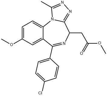 4H-[1,2,4]Triazolo[4,3-a][1,4]benzodiazepine-4-acetic acid, 6-(4-chlorophenyl)-8-Methoxy-1-Methyl-, Methyl ester Struktur