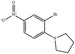 1-(2-ブロモ-4-ニトロフェニル)ピロリジン 化学構造式
