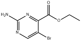 2-氨基-5-溴嘧啶-4-甲酸乙酯,1260788-14-4,结构式