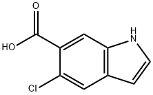 5-氯-1H-吲哚-6-羧酸 结构式