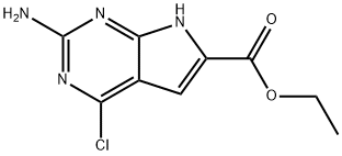 Ethyl 2-aMino-4-chloro-7H-pyrrolo[2,3-d]pyriMidine-6-carboxylate 结构式
