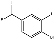1-ブロモ-4-(ジフルオロメチル)-2-ヨードベンゼン 化学構造式