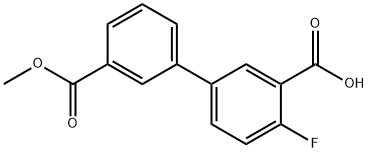 2-Fluoro-5-(3-Methoxycarbonylphenyl)benzoic acid Structure