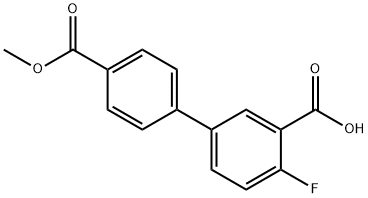 2-Fluoro-5-(4-Methoxycarbonylphenyl)benzoic acid Structure