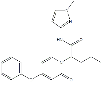 4-Methyl-N-(1-Methyl-1H-pyrazol-3-yl)-2-(2-oxo-4-(o-tolyloxy)pyridin-1(2H)-yl)pentanaMide 化学構造式