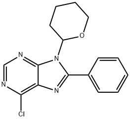6-Chloro-8-phenyl-9-(tetrahydro-pyran-2-yl)-9H-purine Struktur