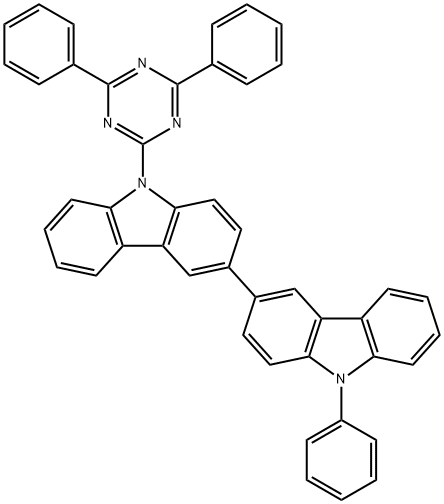 9-(4,6-二苯基-1,3,5-三嗪-2-基)-9'-苯基-3,3'-联咔唑,1266389-01-8,结构式