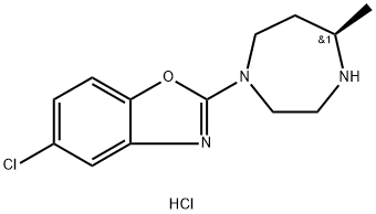 5-Chloro-2-((R)-5-Methyl-[1,4]diazepan-1-yl)benzooxazole hydrochloride Struktur