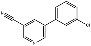 5-(3-chlorophenyl)pyridine-3-carbonitrile 化学構造式