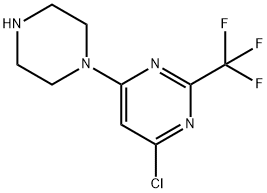 4-Chloro-6-(piperazin-1-yl)-2-(trifluoroMethyl)pyriMidine 化学構造式