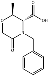 (2S,3R)-2-甲基-5-氧-4-苄基-3-吗啉羧酸 结构式