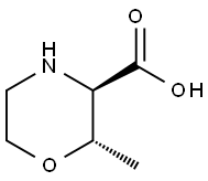 (2S,3R)-2-methylmorpholine-3-carboxylic acid Struktur