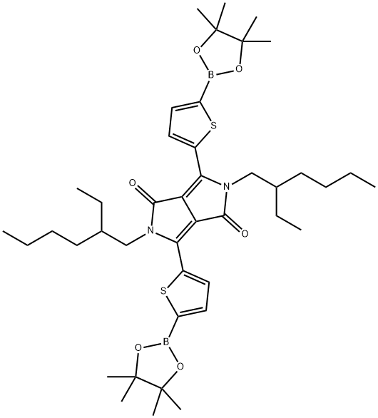 2,5-bis(2-ethylhexyl)-3,6-bis(5-(4,4,5,5-tetraMethyl-1,3,2-dioxaborolan-2-yl)thiophen-2-yl)pyrrolo[3|2,5-二(2-乙基己基)-3,6-二(5-硼酸频哪醇酯噻吩基)-吡咯并吡咯二酮