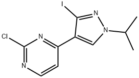 PyriMidine, 2-chloro-4-[3-iodo-1-(1-Methylethyl)-1H-pyrazol-4-yl]- Structure