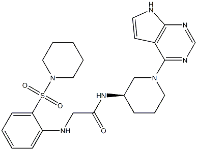 1270016-09-5 AcetaMide, 2-[[2-(1-piperidinylsulfonyl)phenyl]aMino]-N-[(3R)-1-(7H-pyrrolo[2,3-d]pyriMidin-4-yl)-3-piperidinyl]-