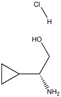 (2R)-2-アミノ-2-シクロプロピルエタン-1-オール 化学構造式
