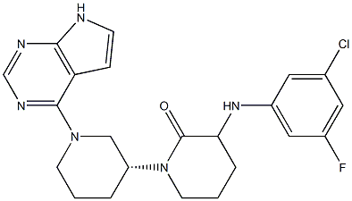 [1,3'-Bipiperidin]-2-one, 3-[(3-chloro-5-fluorophenyl)aMino]-1'-(7H-pyrrolo[2,3-d]pyriMidin-4-yl)-, (3'R)- Struktur