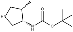 (3S,4S)-3-(BOC-氨基)-4-甲基吡咯烷 结构式