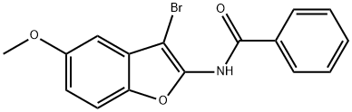 N-(3-溴-5-甲氧基苯并呋喃-2-基)苯甲酰胺 结构式