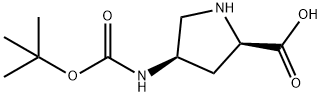 (2R,4R)-4-((tert-Butoxycarbonyl)aMino)pyrrolidine-2-carboxylic acid Structure