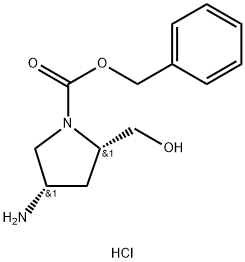 (2S,4S)-1-Cbz-2-HydroxyMethyl-4-aMinopyrrolidine hydrochloride Structure