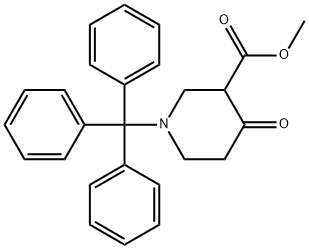 3-Piperidinecarboxylic acid, 4-oxo-1-(triphenylMethyl)-, Methyl ester 化学構造式