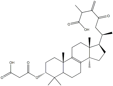 3ALPHA-羧基乙酰氧基-24-亚甲基-23-氧代羊毛甾-8-烯-26-酸, 127970-62-1, 结构式